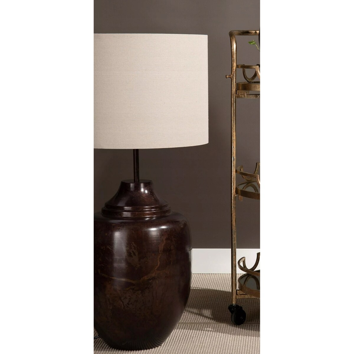 LAMPA PODŁOGOWA DO CZYTANIA 71cm E27 loftowa stojąca stołowa brązowa duża