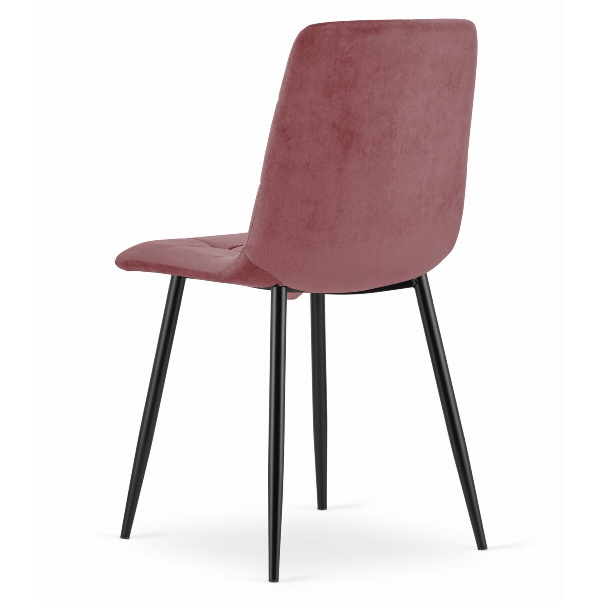 Krzesło Do Jadalni Kuchni Salonu Kara - Różowy Aksamit / Nogi Czarne X 2