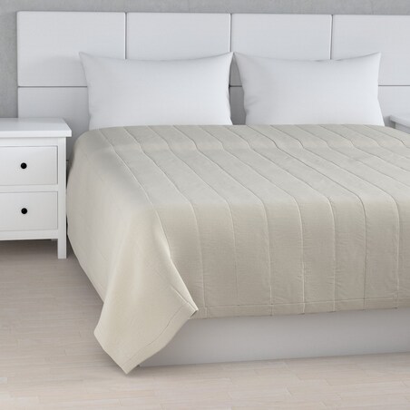 Narzuta pikowana w pasy 130x210 jasno szary welwet