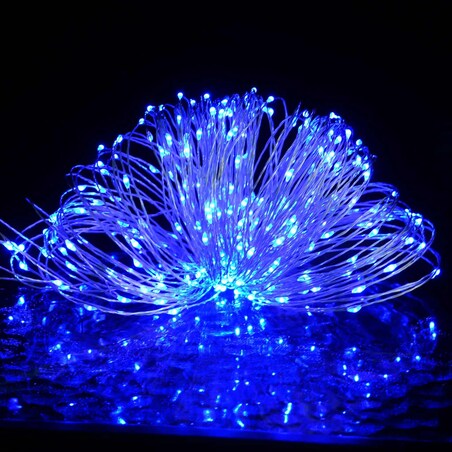 vidaXL Lampki świąteczne, 40 m, 400 niebieskich diod LED, 8 funkcji