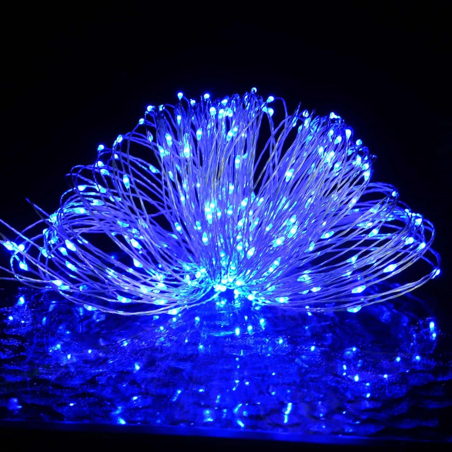 vidaXL Lampki świąteczne, 40 m, 400 niebieskich diod LED, 8 funkcji