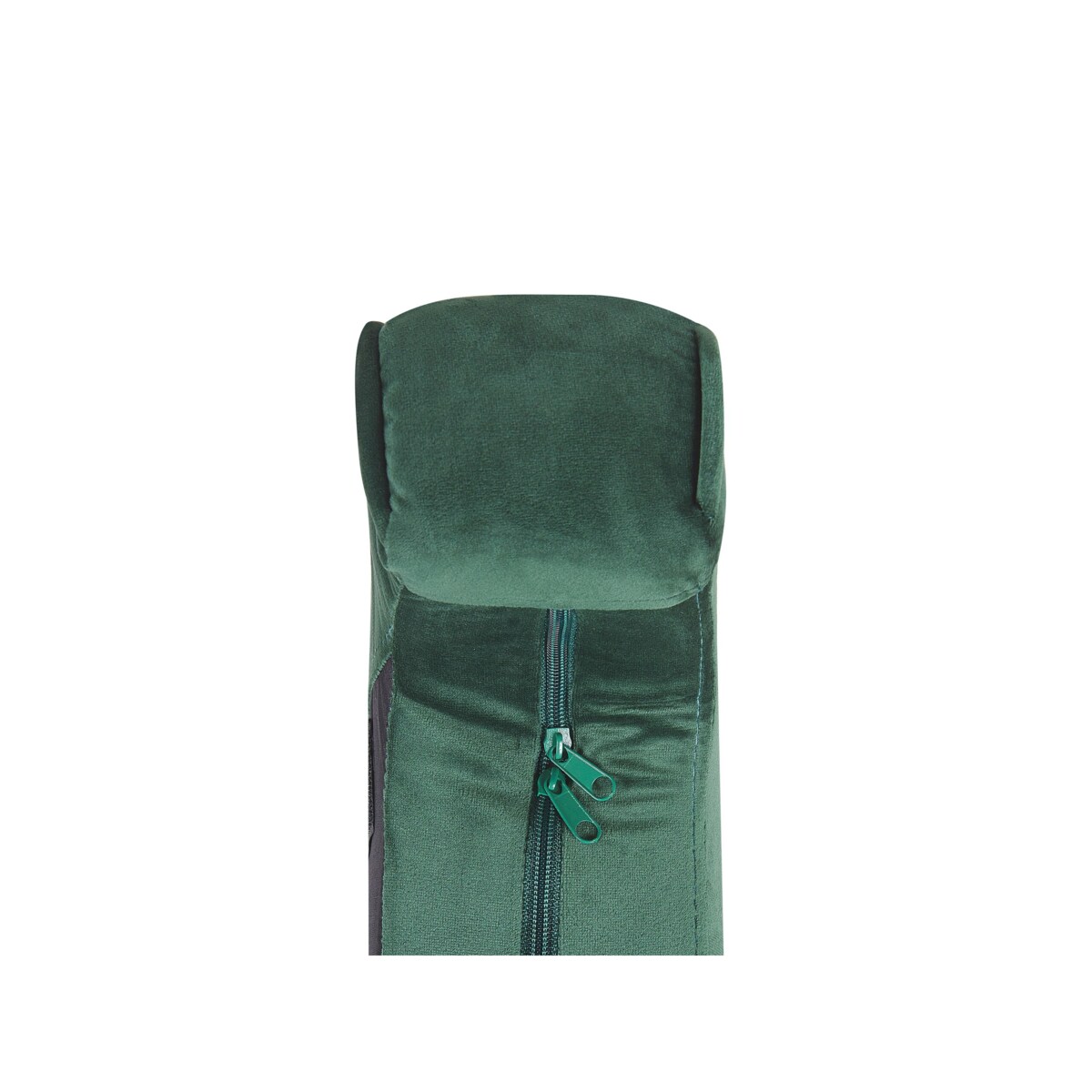 Fotel welurowy z podnóżkiem zielony SANDSET