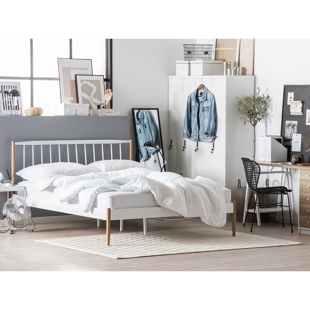 Łóżko metalowe 140 x 200 cm białe MAURS