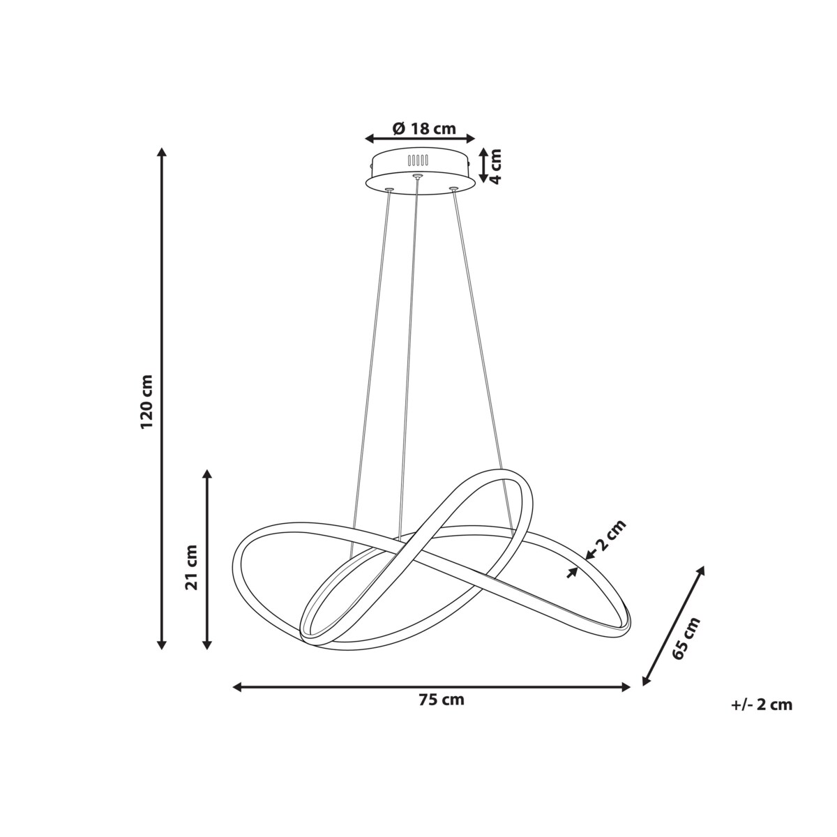 Lampa wisząca LED metalowa złota TUMEN