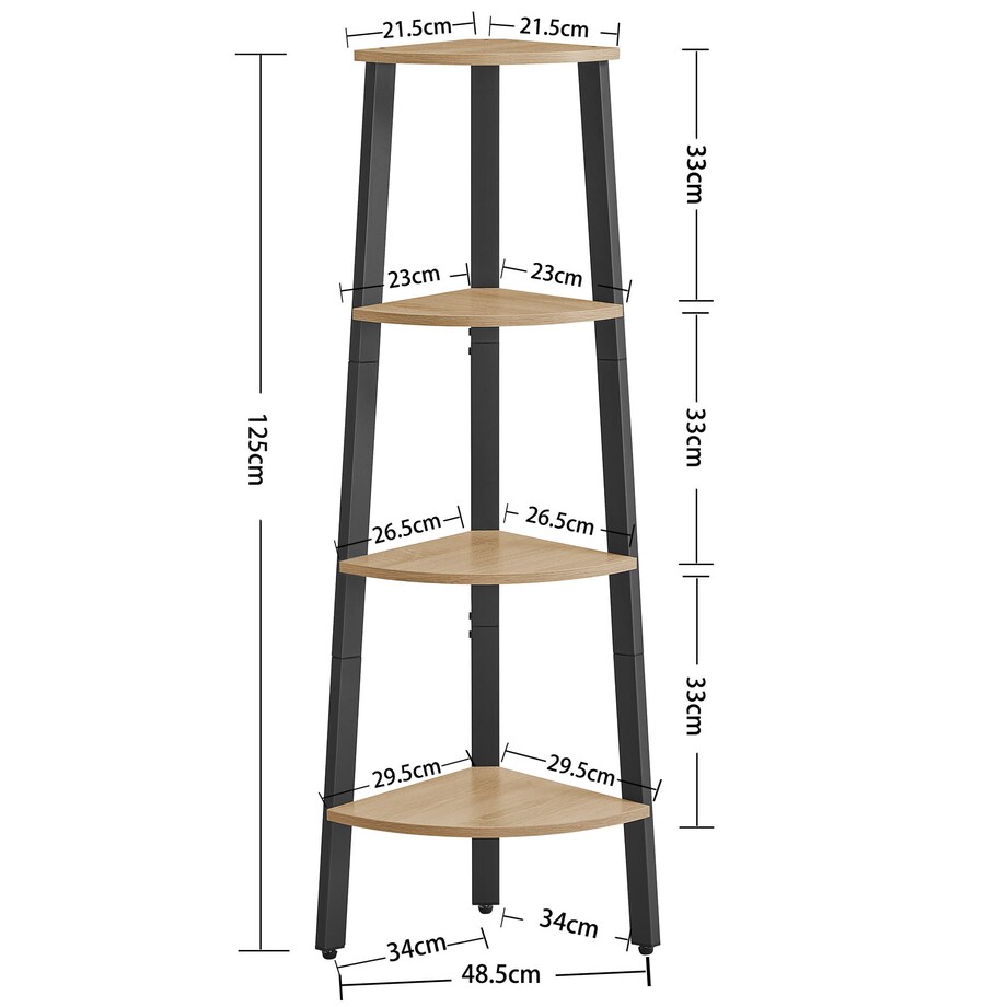 Regał Narożny 34X34X125 Cm Sonoma