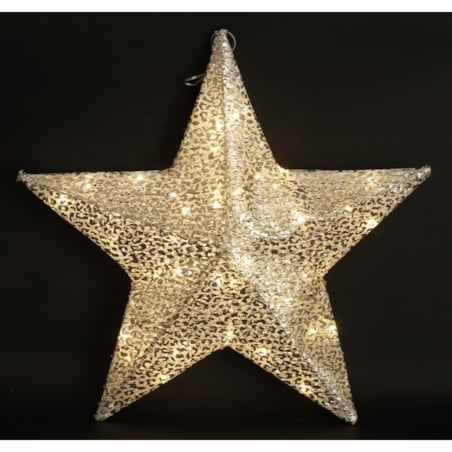 Gwiazda dekoracyjna LED 47x50x12 cm ANANDA srebrna