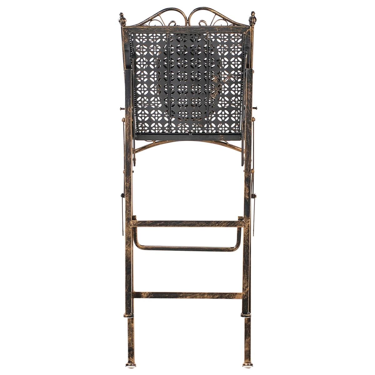 Zestaw 2 krzeseł barowych ogrodowych BORMIO Składane Metal Czarny