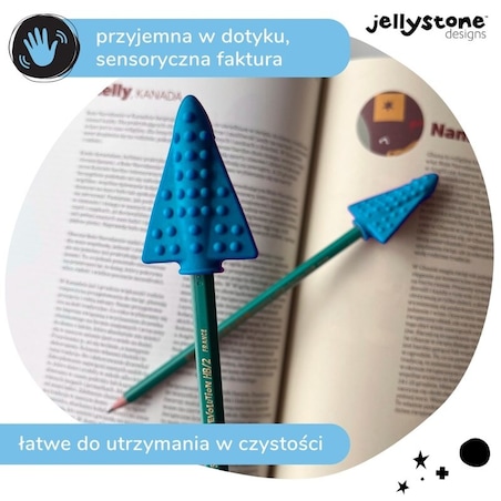 Nakładki antystresowe na ołówek 2 szt. niebieski Jellystone Designs