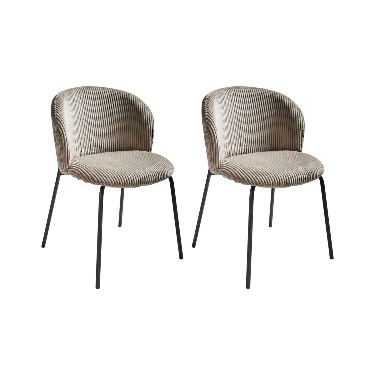 Zestaw 2 krzeseł do jadalni MILES Sztruks Beżowy