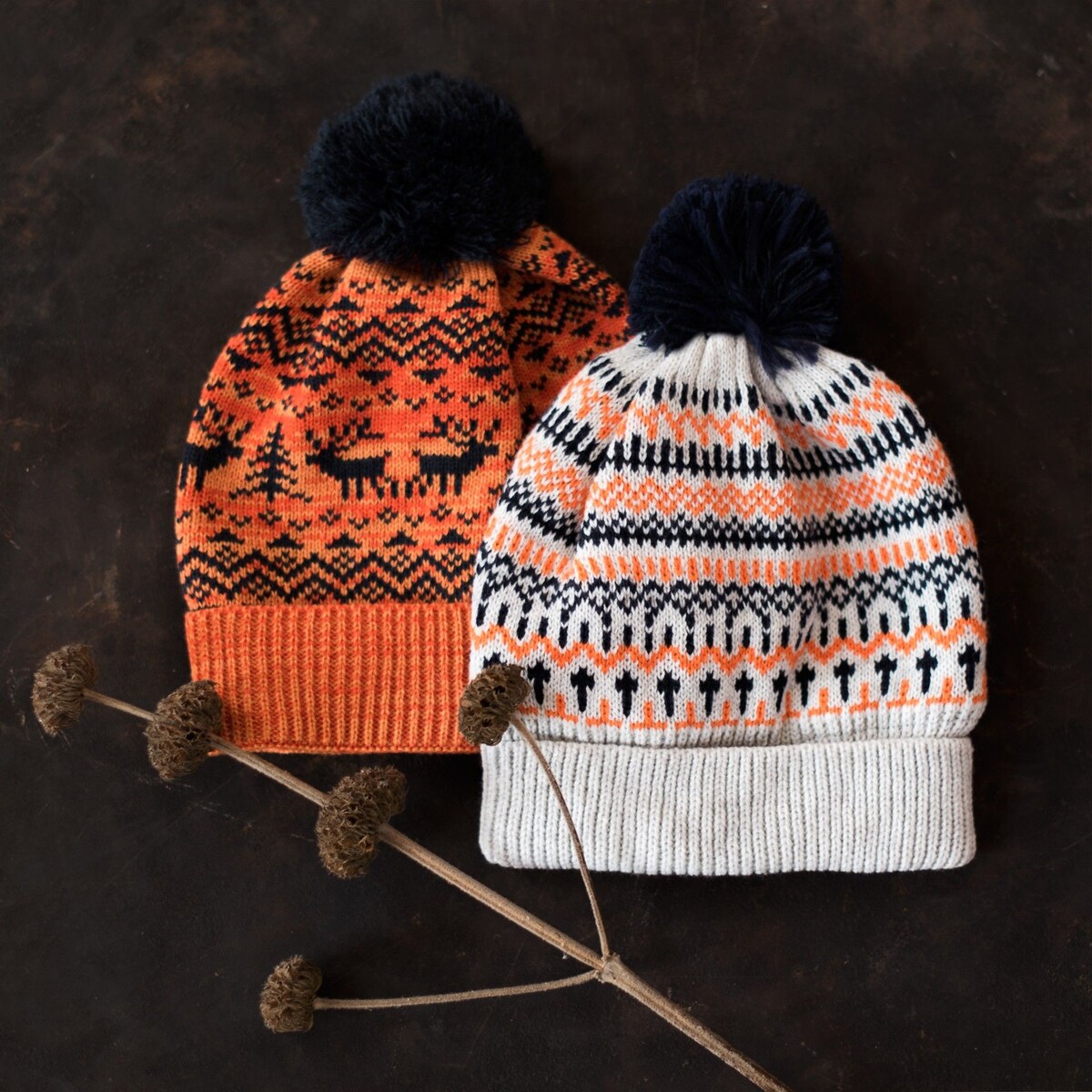 Czapka Rudolf Czarno-Pomarańczowa Czarno-Pomarańczowy, Uniwersalny