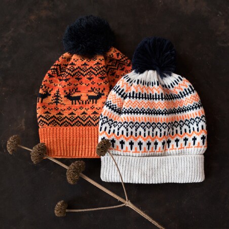 Czapka Rudolf Czarno-Pomarańczowa Czarno-Pomarańczowy, Uniwersalny