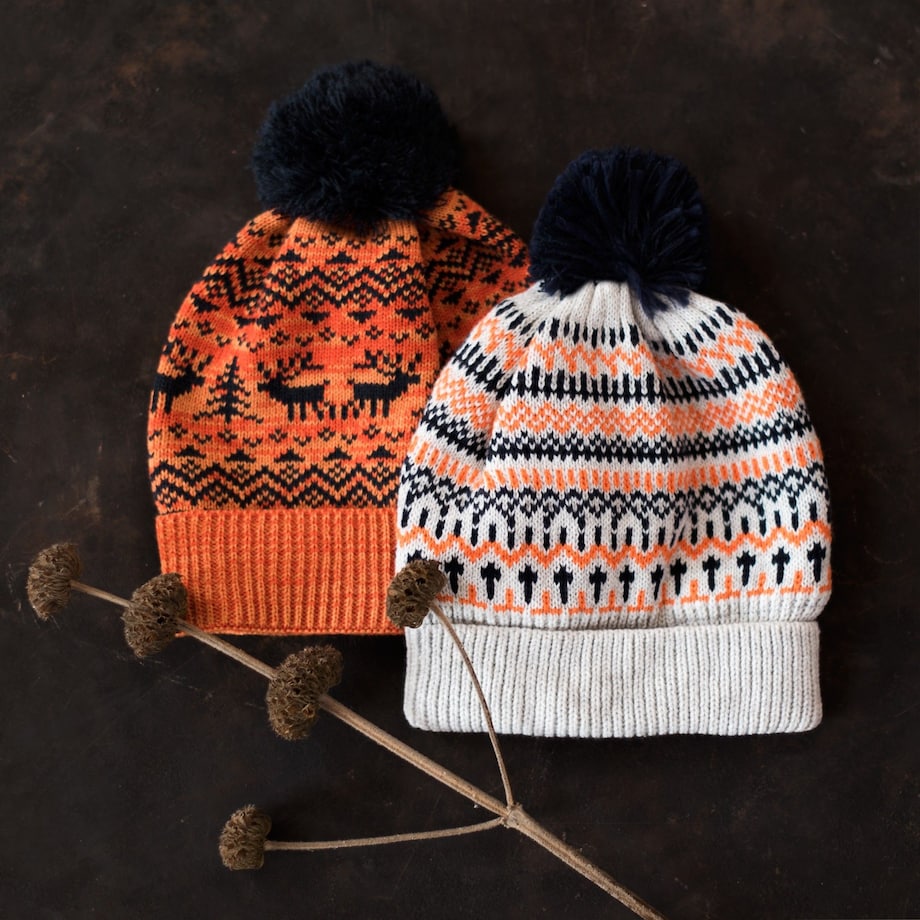 Czapka Rudolf Czarno-Pomarańczowa Czarno-Pomarańczowy, Uniwersalny