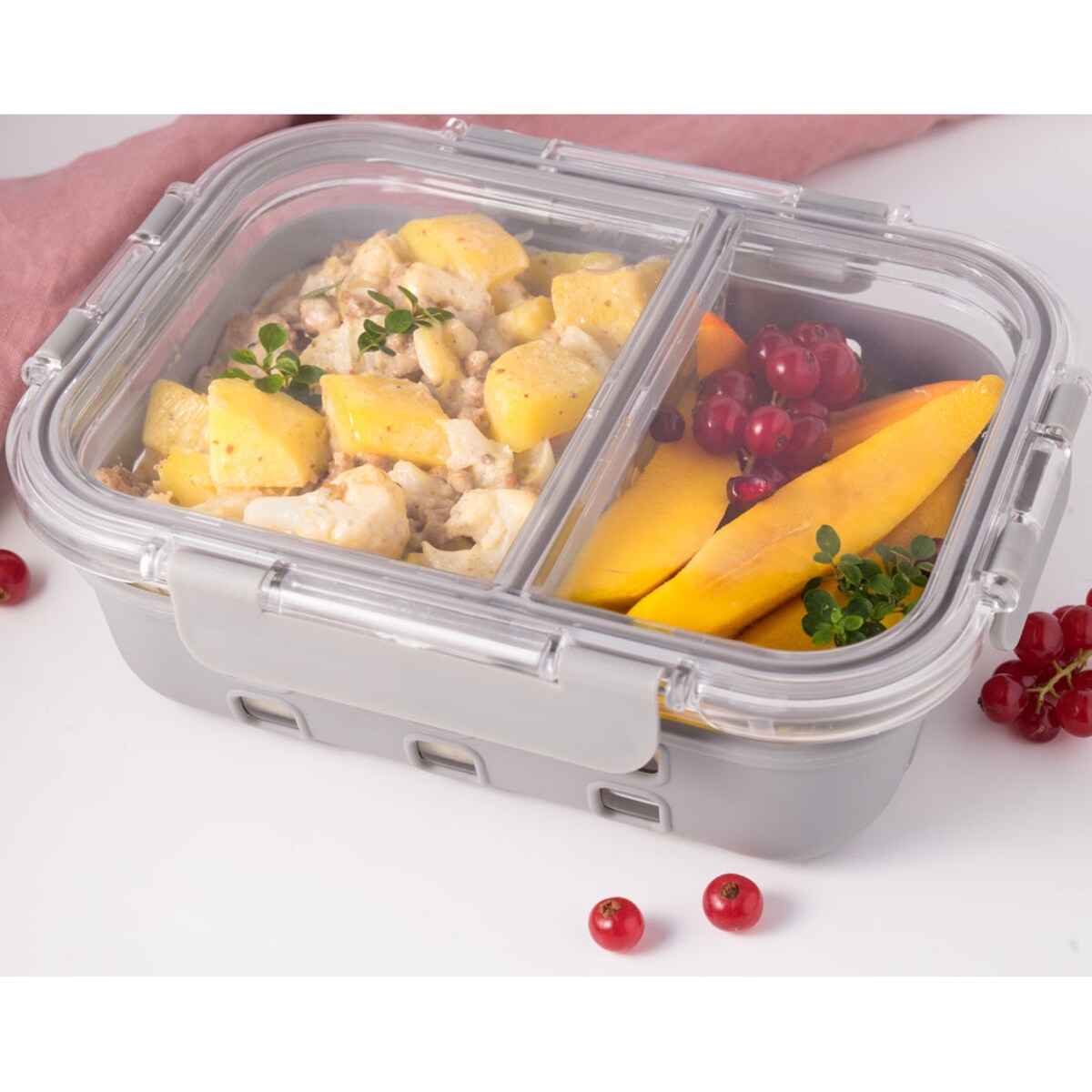LEKKABOX PREP szklany lunch box z przegródkami