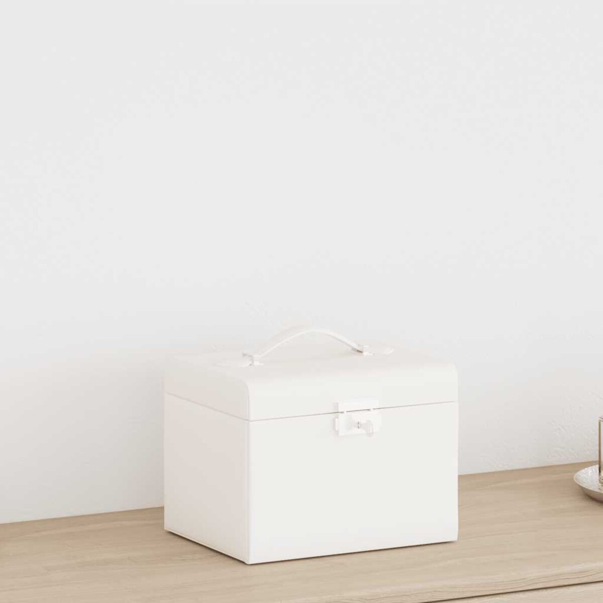 vidaXL Pudełko na biżuterię 4-warstwowe z lustrem zamykane na klucz