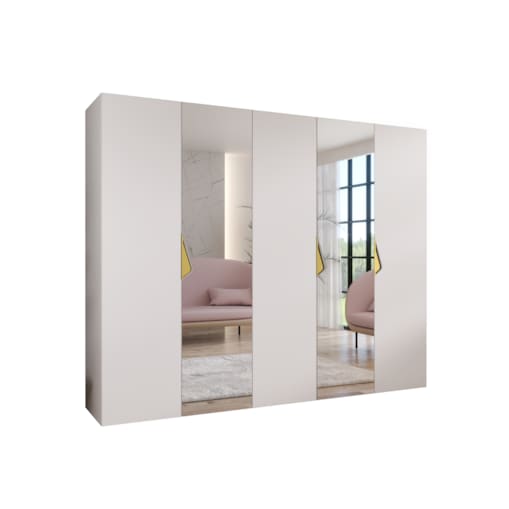 Szafa uchylna z lustrem Sandi 2 250 wys 202 cm Biały + u Złoty