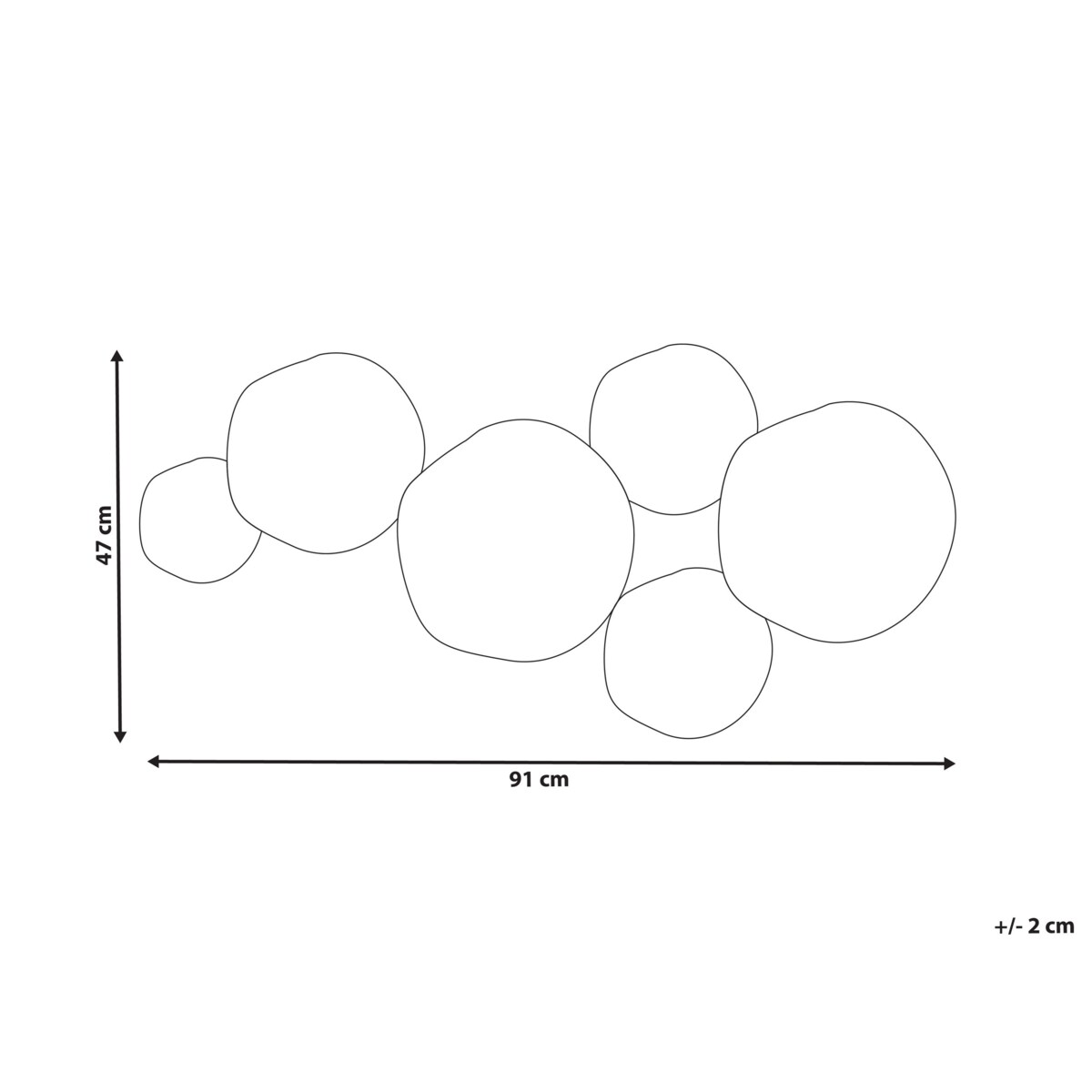 Dekoracja ścienna NEODYNIUM Metal 47 cm Biały