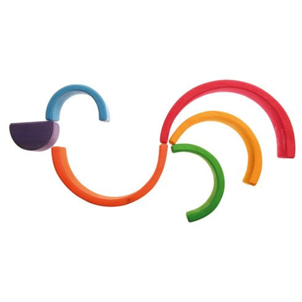 Tęcza Grimm's 6-elementowa - drewniane klocki kolorowe 1+