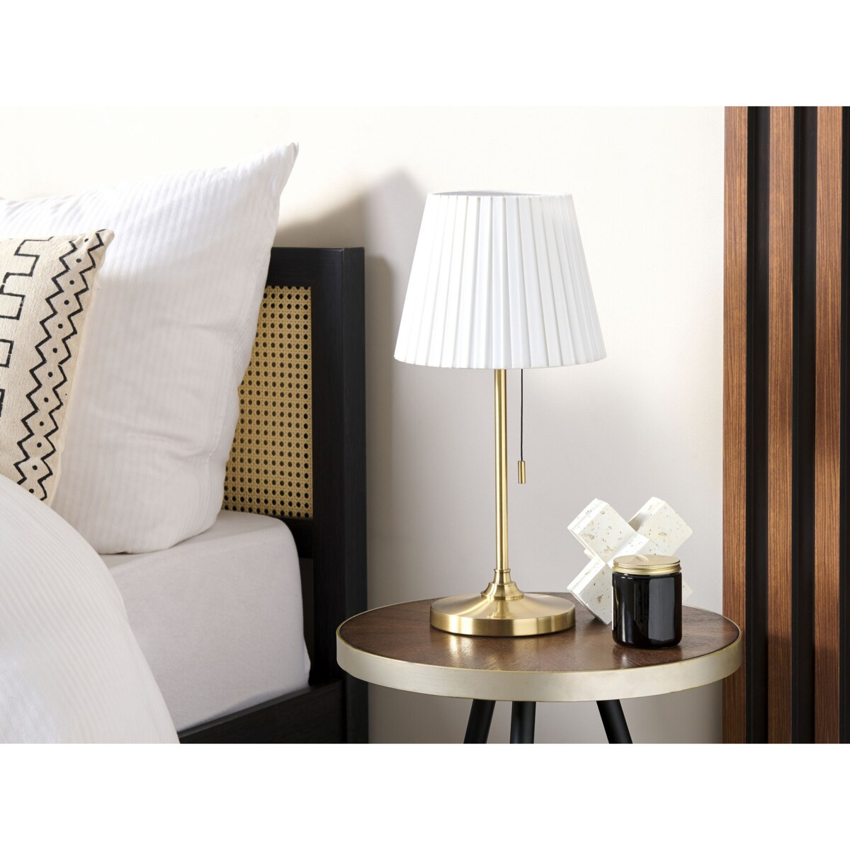 Lampa stołowa mosiężno-biała TORYSA