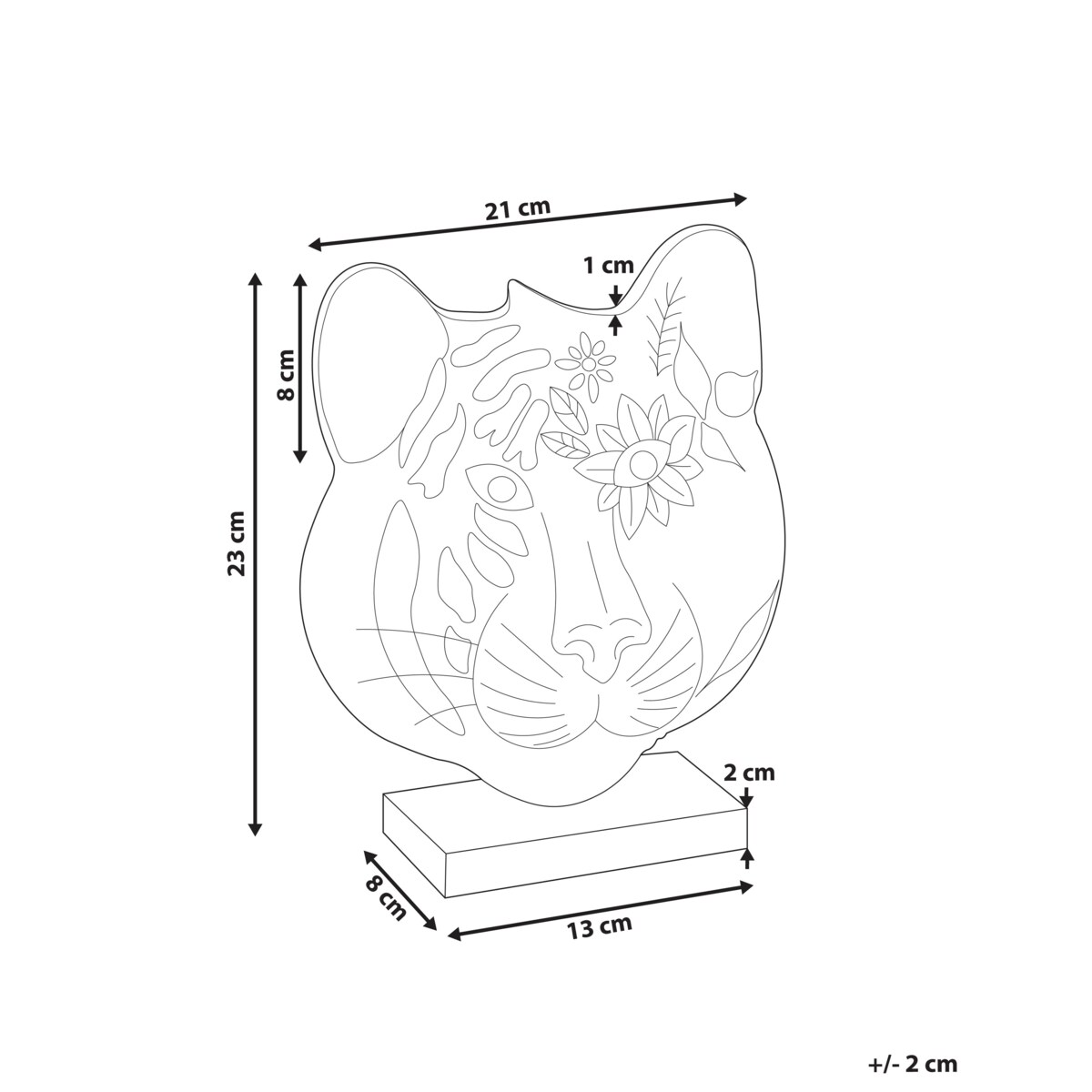 Figurka dekoracyjna Tygrys BROVA Metal Złoty