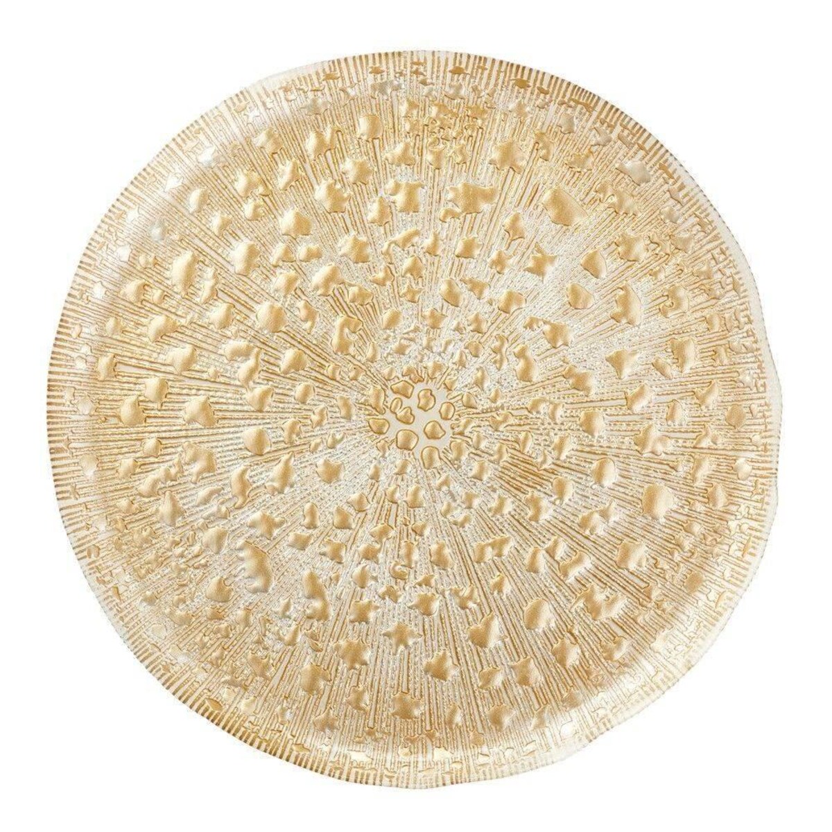 Talerz do ciasta szklany 29 cm CASTELLO GOLD