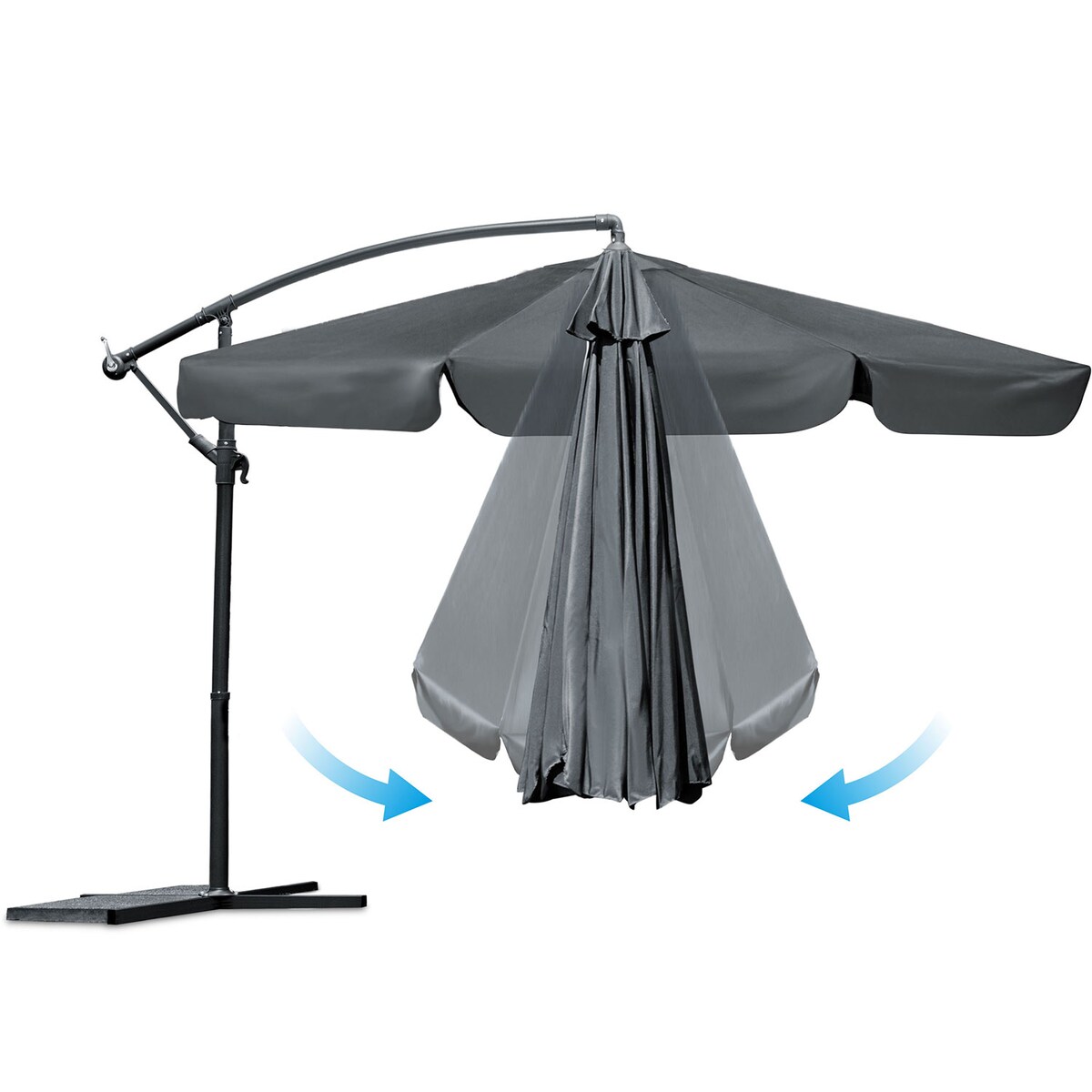 Parasol ogrodowy z wysięgnikiem pokrowiec 8 segmentów ø 350cm Plonos