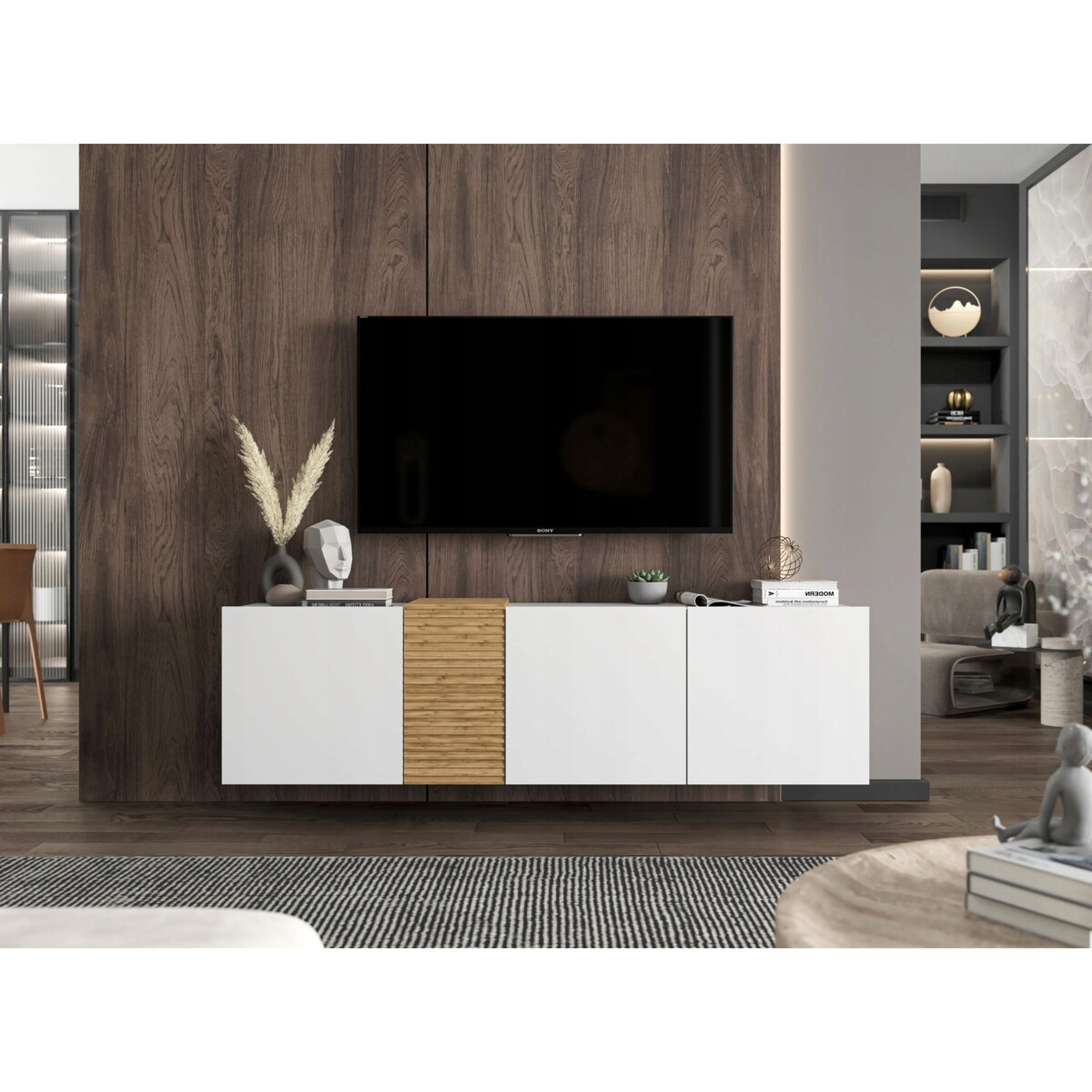 Szafka RTV Loft Komoda RTV Loft Biały MAT 160 cm