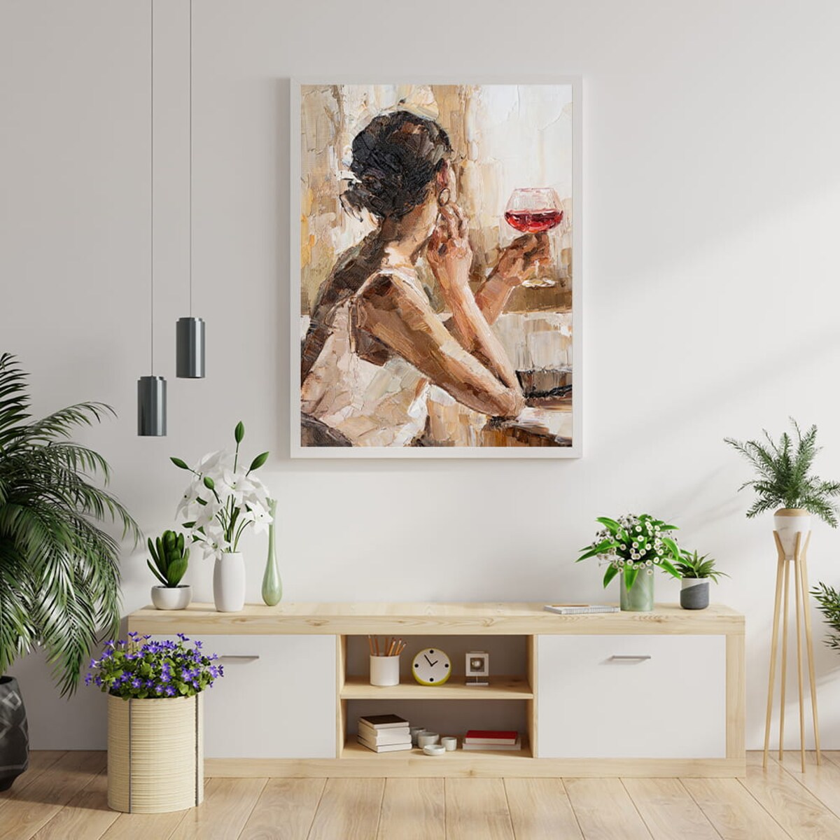 plakat dziewczyna z winem 30x40 cm