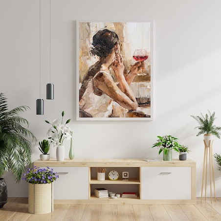 plakat dziewczyna z winem 30x40 cm