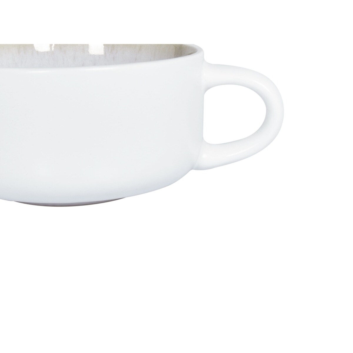 Zestaw 4 filiżanek ze spodkami SESAME Kamionka Złamana biel