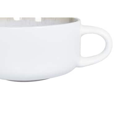 Zestaw 4 filiżanek ze spodkami SESAME Kamionka Złamana biel