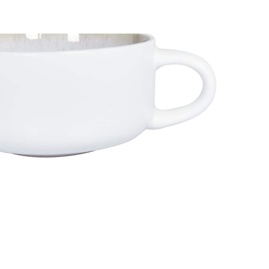 Zestaw 4 filiżanek ze spodkami SESAME Kamionka Złamana biel