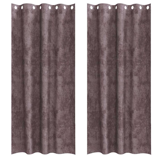 vidaXL Zasłona z zasłonami 2 pcs Brązowy 260 x 140 cm Aksamit