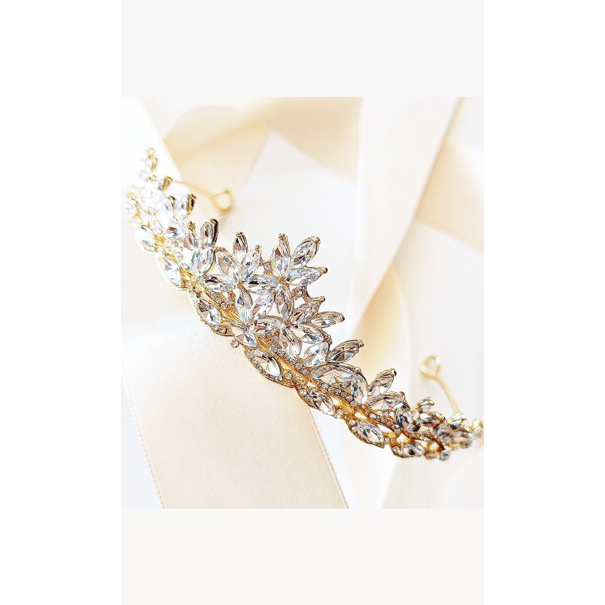 ZŁOTY diadem na wesele efektowna KORONA tiara glam szykowna gustowna