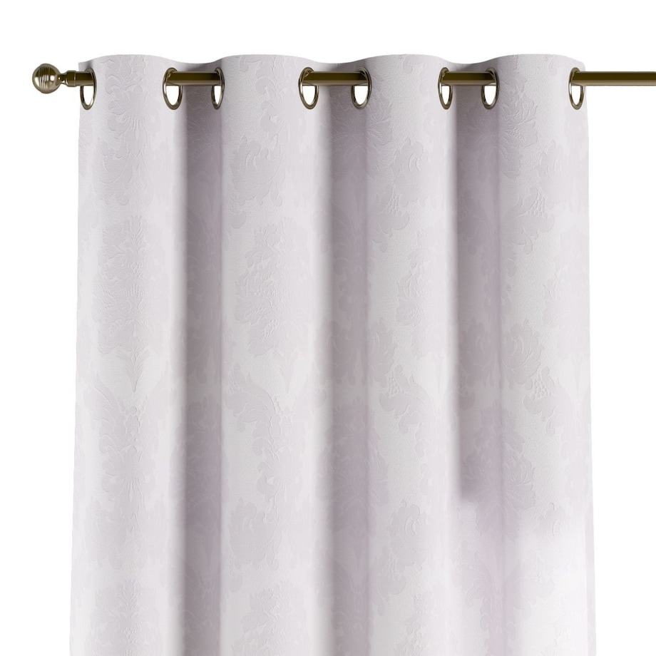 Zasłona na kółkach 1 szt. 130x245 liście akantu na białym tle