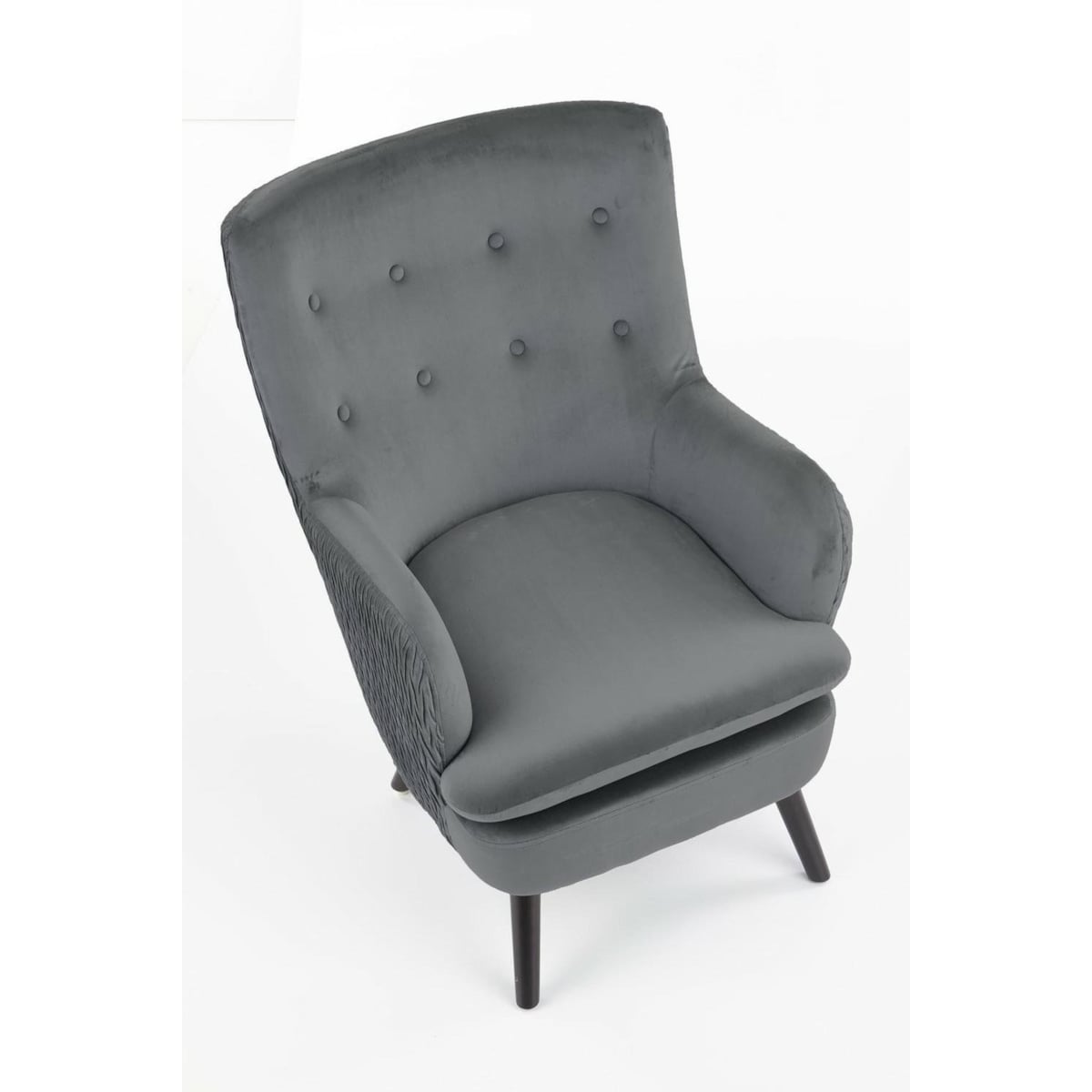 FOTEL WYPOCZYNKOWY Idris szary DREWNIANE NOGI czarne