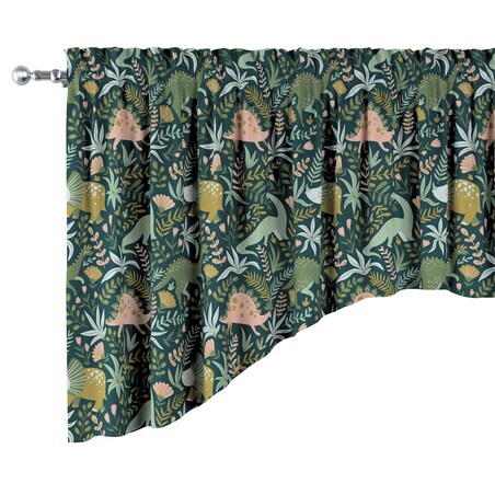 Lambrekin łuk 250x75 dinozaury na zielonym tle