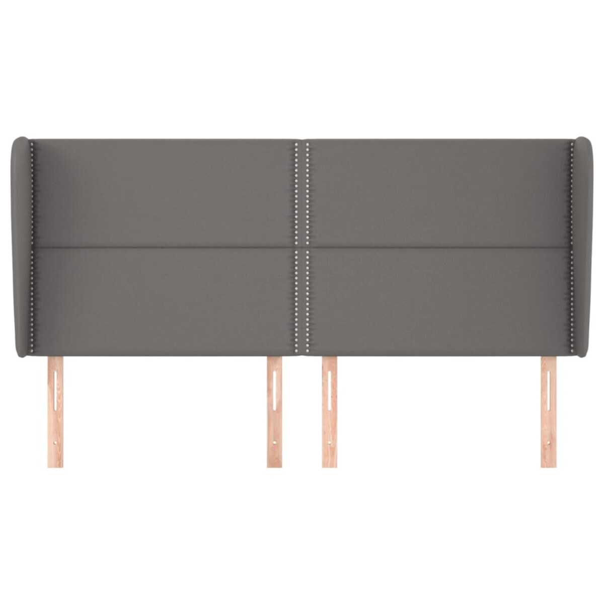 vidaXL Zagłówek uszak, szary, 203x23x118/128 cm, sztuczna skóra