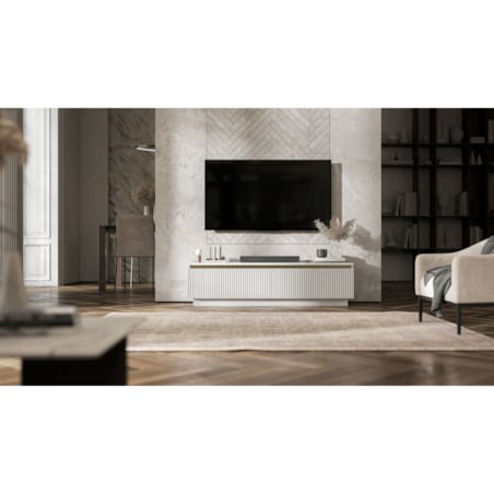 Nowoczesna wisząca / stojącą Szafka RTV Glamour Komoda RTV Biały Mat 140 cm