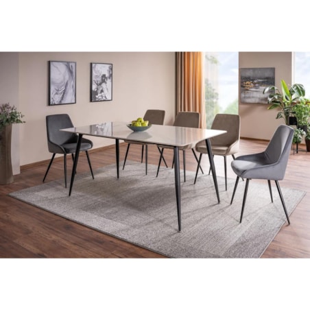 Krzesło tapicerowane COBE VELVET szare