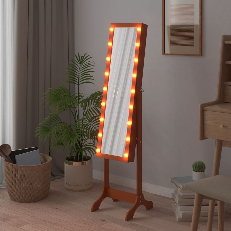 vidaXL Lustro stojące z LED, 34x37x146 cm