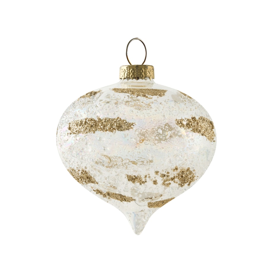 Zestaw 25 bombek ICICLE Szkło Przezroczysty/ złoty