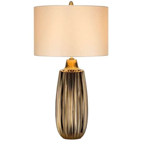 Biurkowa LAMPA stołowa NEWHAM-TL-L Elstead abażurowa LAMPKA stojąca klasyczna brąz kremowa