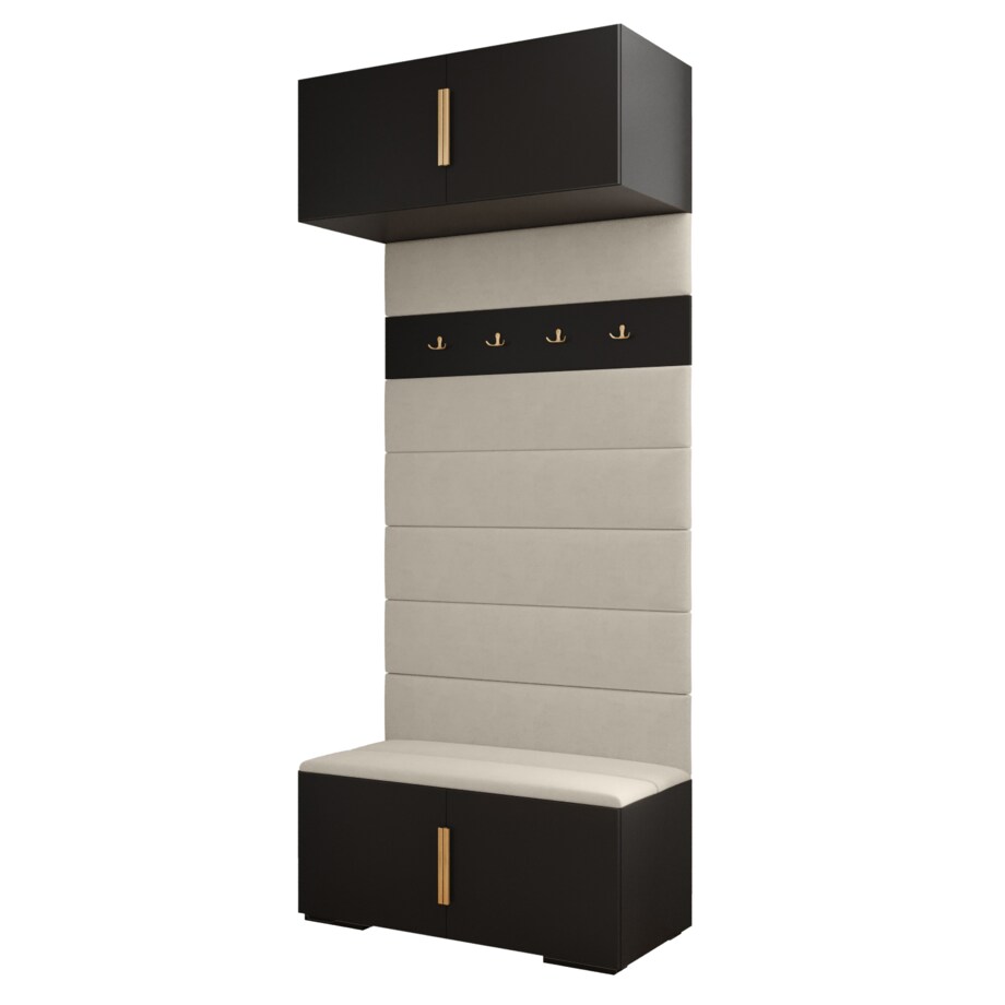 Garderoba do przedpokoju INOVA 1 czarny+złoty+manila02