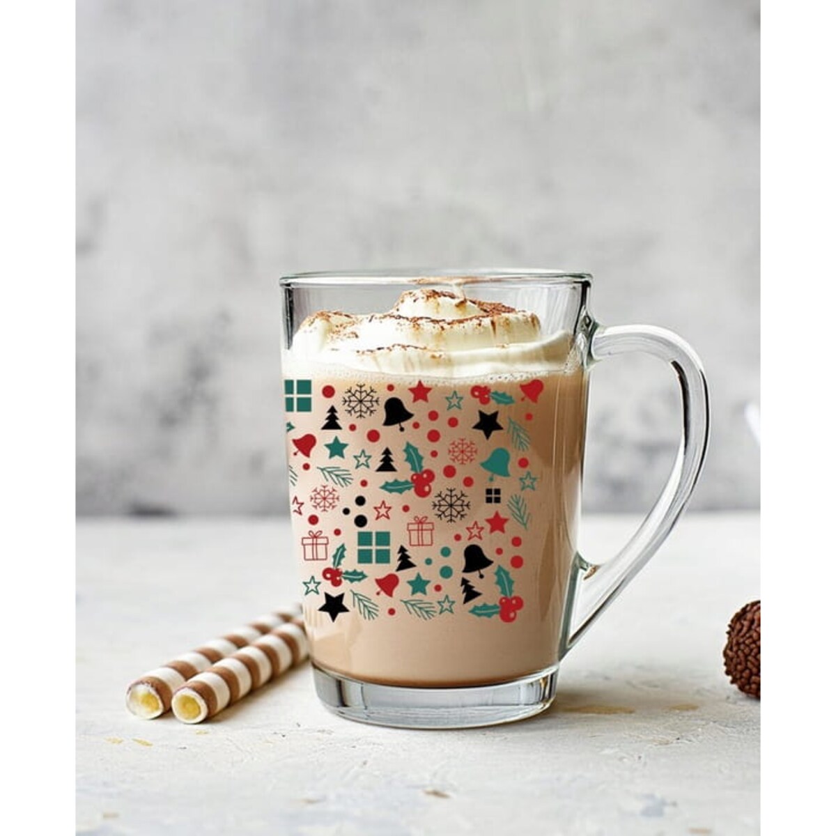 Kubek ŚWIĄTECZNY z nadrukiem do kawy herbaty Ala Gałązki 300ml