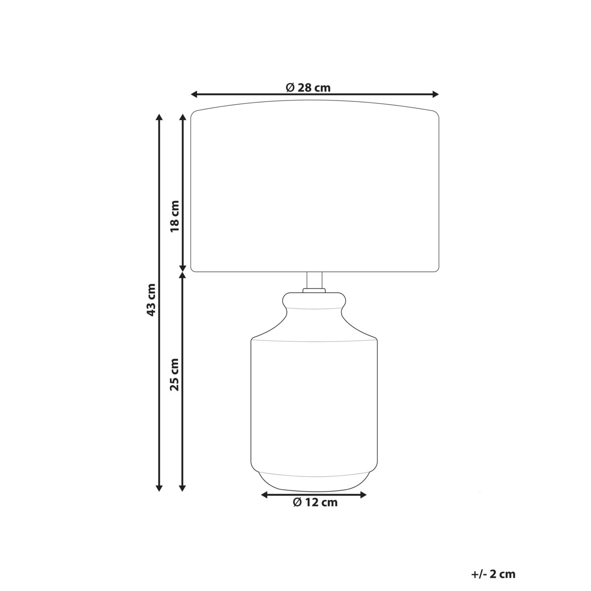 Lampa stołowa ceramiczna szara ESPERANCE