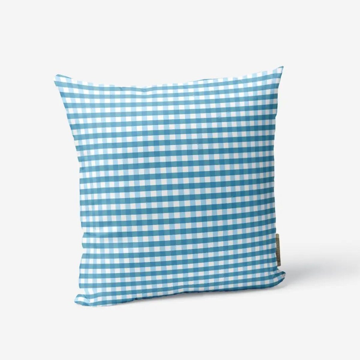 Poduszka świąteczna - błękitna kratka