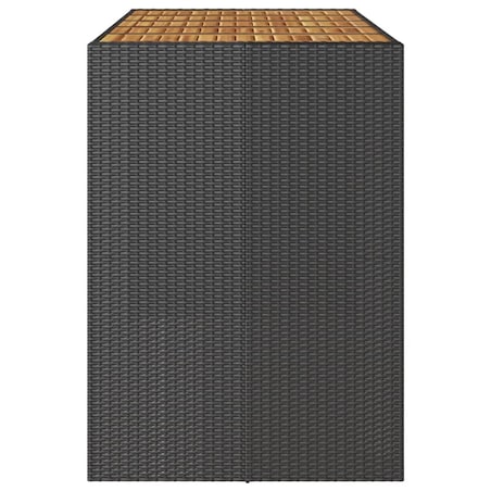 vidaXL Ogrodowy stół barowy z akacjowym blatem, czarny, 185x80x110 cm