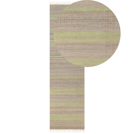 Dywan z juty 80 x 300 cm beżowo-zielony TALPUR
