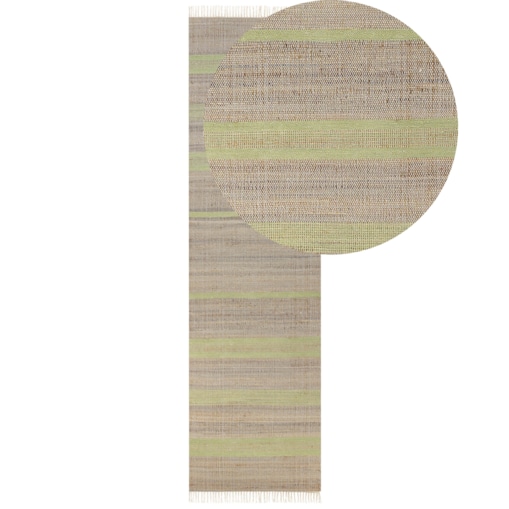 Dywan z juty 80 x 300 cm beżowo-zielony TALPUR