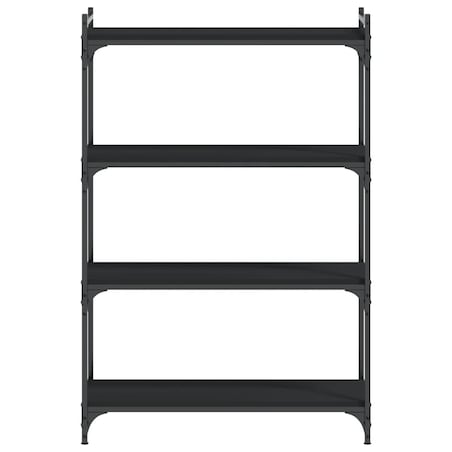 vidaXL 4-poziomowy regał na książki, czarny, 80x30x120 cm